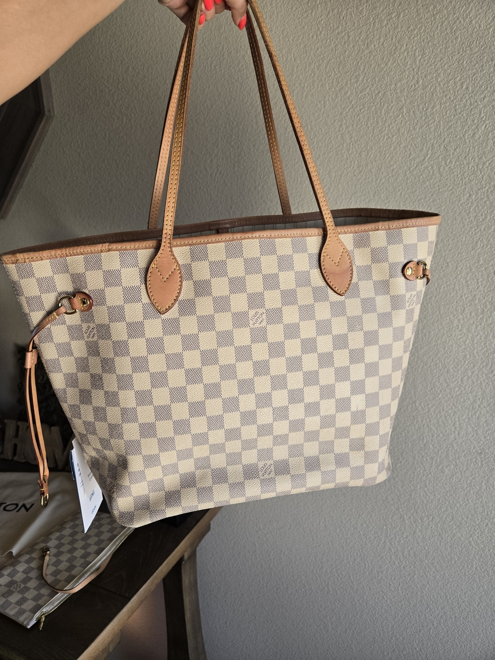 Authentic Louis Vuitton Damier Azur Neverfull MM - Picture 7 of 11